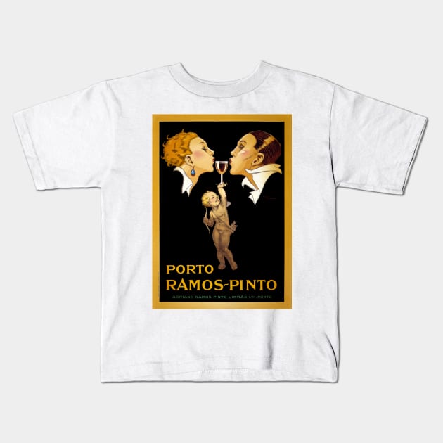 Vintage Advertising Poster Porto Ramos Pinto Kids T-Shirt by vintagetreasure